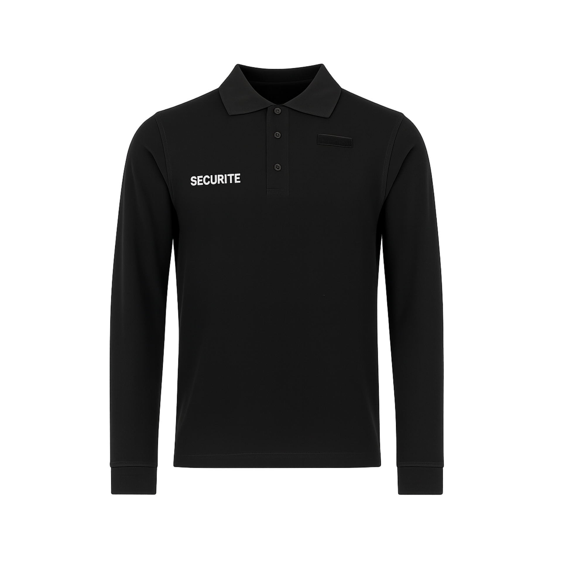 Polo de Sécurité Noir – Manches Longues