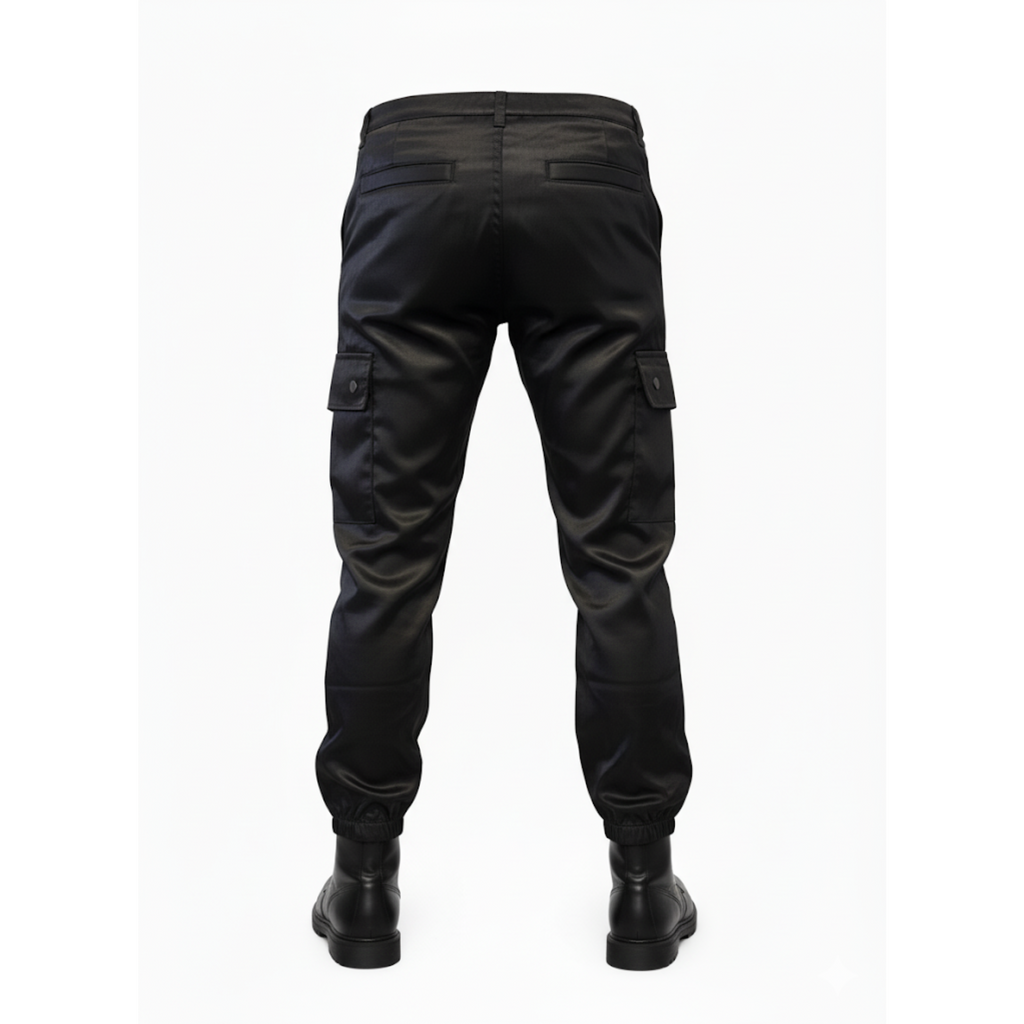 Pantalon Cargo de Sécurité Satiné Noir