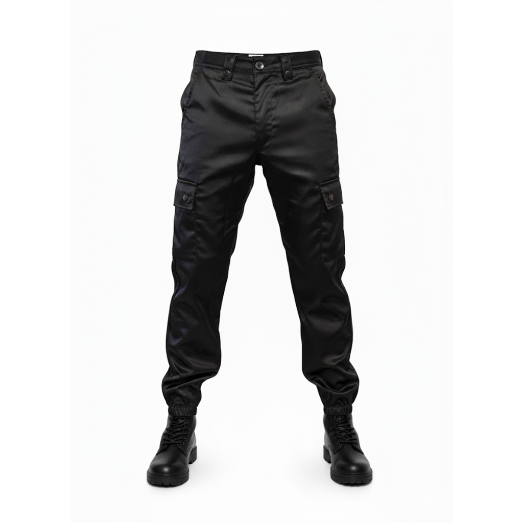 Pantalon Cargo de Sécurité Satiné Noir