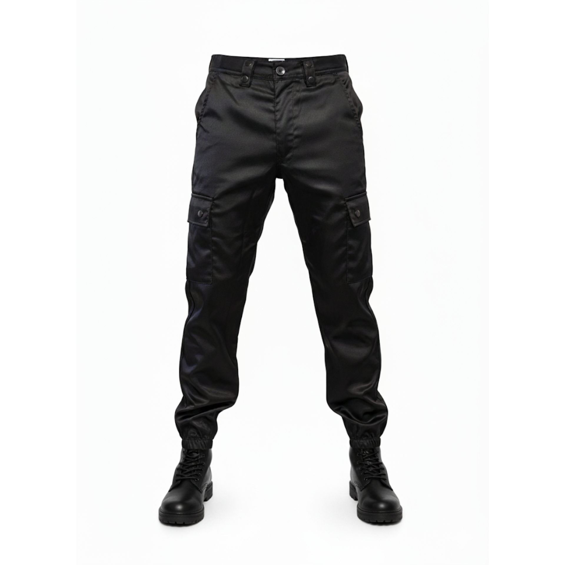 Pantalon Cargo de Sécurité Satiné Noir