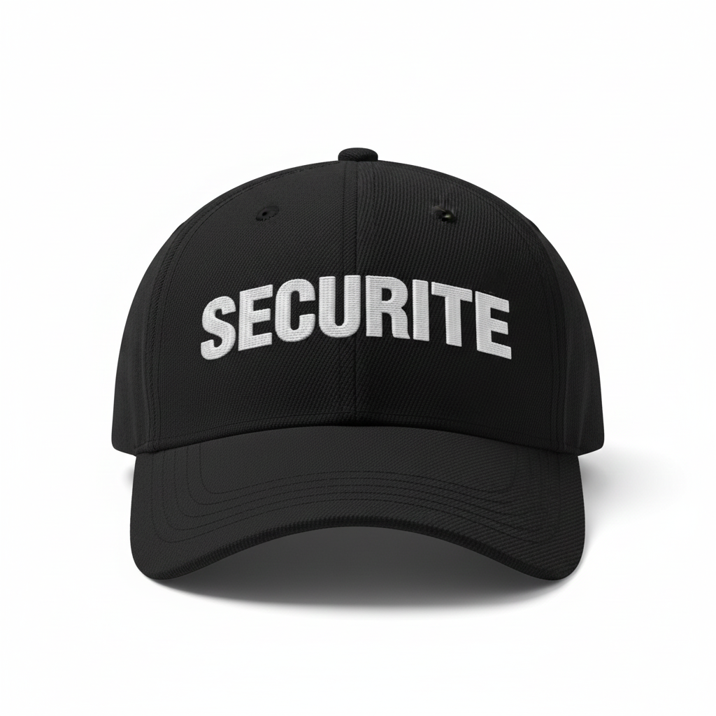 Casquette de Sécurité Noire Brodée "SECURITE"