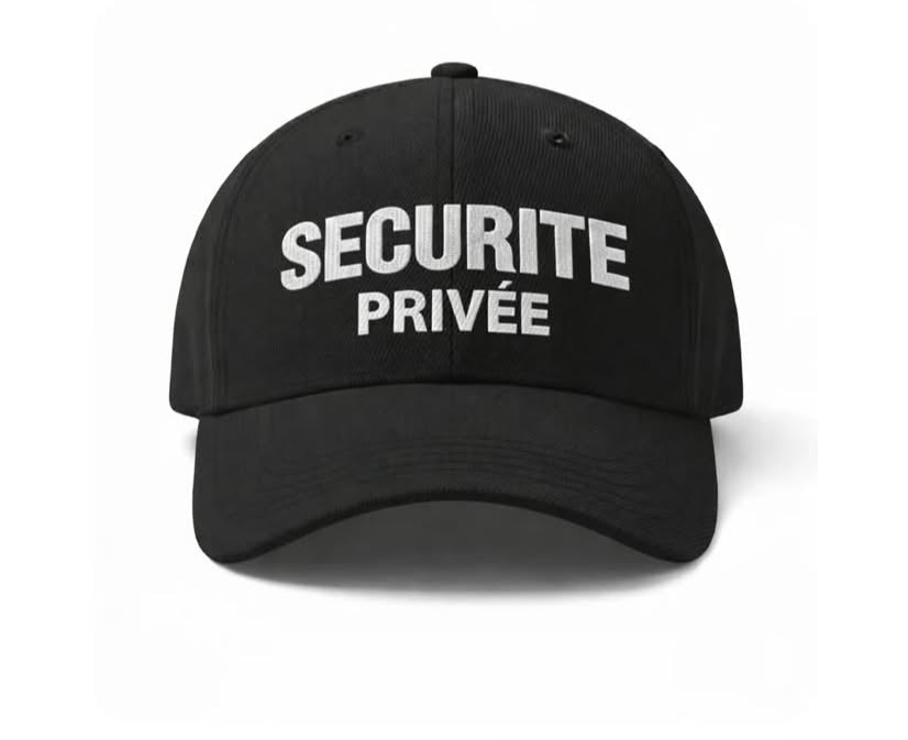 Casquette de Sécurité Noire Brodée "SECURITE"