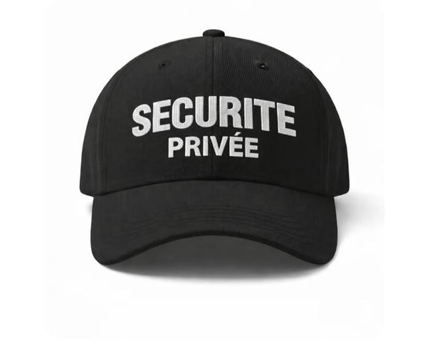 Casquette de Sécurité Noire Brodée "SECURITE"