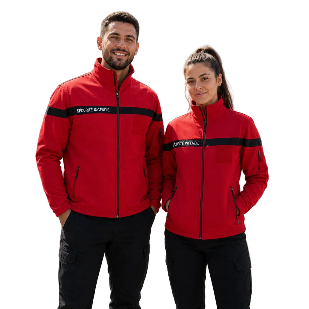 Veste de Sécurité Incendie / Surveillance Rouge "SÉCURITÉ PRIVÉE"